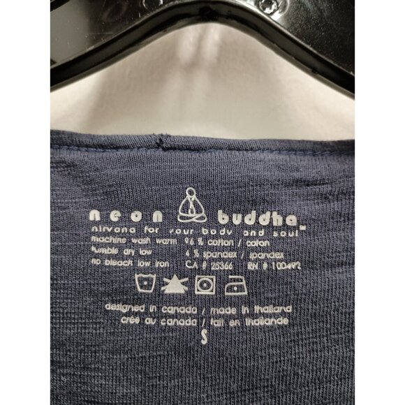 Neon Buddha Womens Lagenlook Jacket Size Small Navy Button Front Terry Casual - Picture 5 of 7